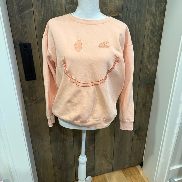 Vintage Peach Smiley Sweatshirt - Picture 1 of 4